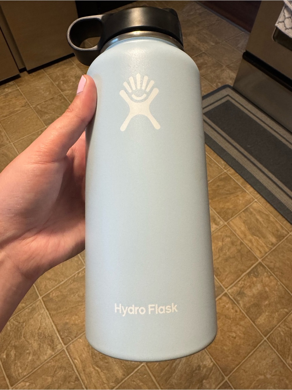 Hydro Flask 40oz Stainless Steel Insulated Bottle Blue Flip Lid Handle